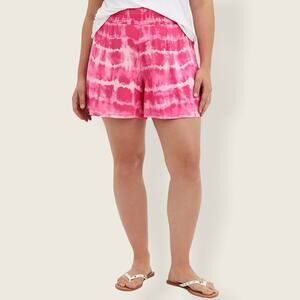 Torrid NWT Plus Size 00 Pink & White High Rise Super Soft Tye Dye Lounge Shorts